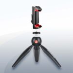 Manfrotto Pixi Mini Stativ und Smartphone Klemme Objektiv Vermietung 1