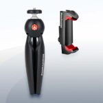 Manfrotto Pixi Mini Stativ und Smartphone Klemme Objektiv Vermietung 2